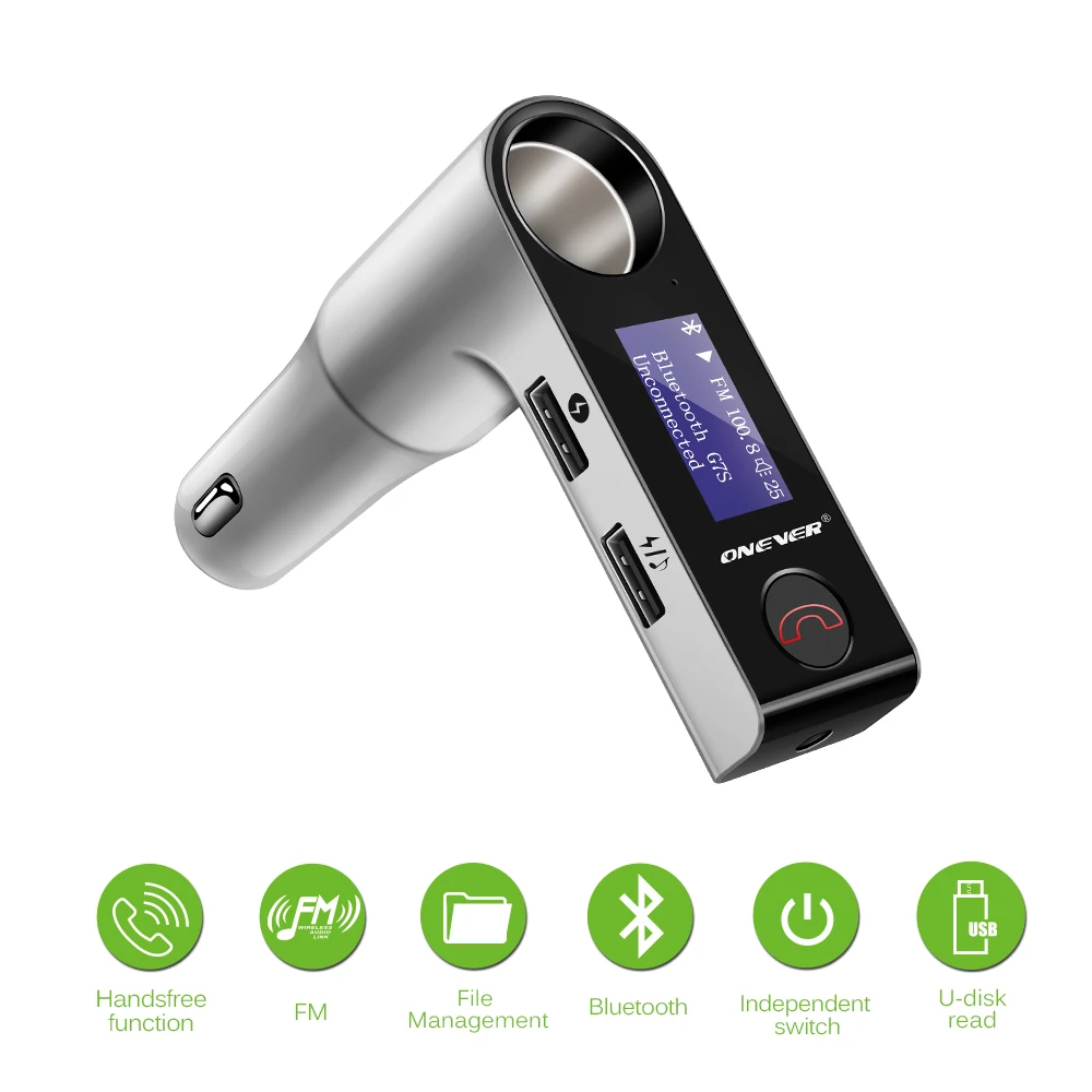 Новый Автомобильный MP3 плеер fm передатчик два порта usb с макс. 5 В/3 1 А выход одна