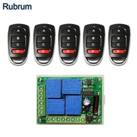rubrum 433mhz universal wireless remote control dc 12v 4ch relay receiver module rf switch remote control for gate garage opener