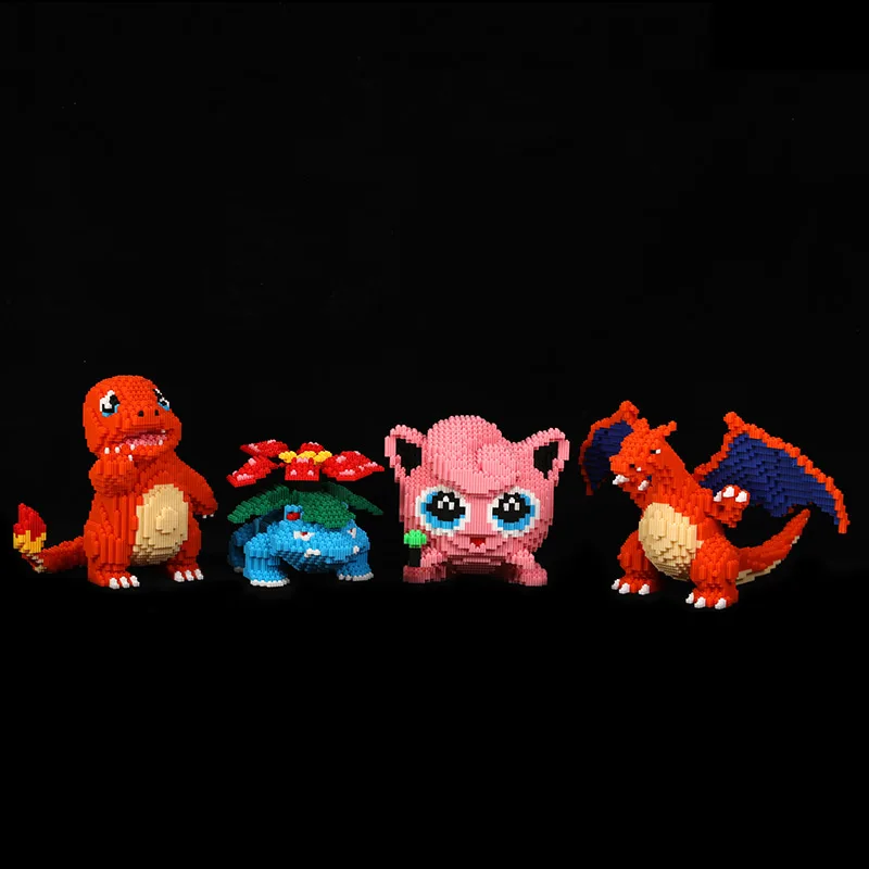 

Pika Charmander Venusaur Charizard Jigglypuff Pocket Animal 3D Model DIY Mini Blocks Bricks Building Toy no Box