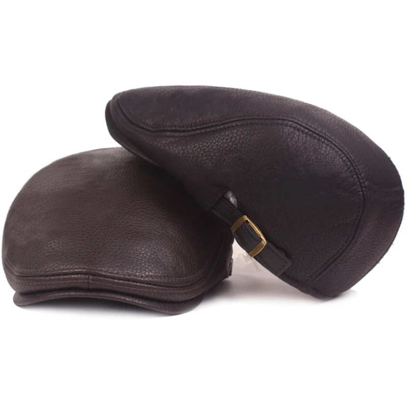 

Berets Autumn Winter Cap Hats For Men High Quality Leather Hat Male Ivy Newsboy Flat Cap Artist Painter Hat Men Beret Cap
