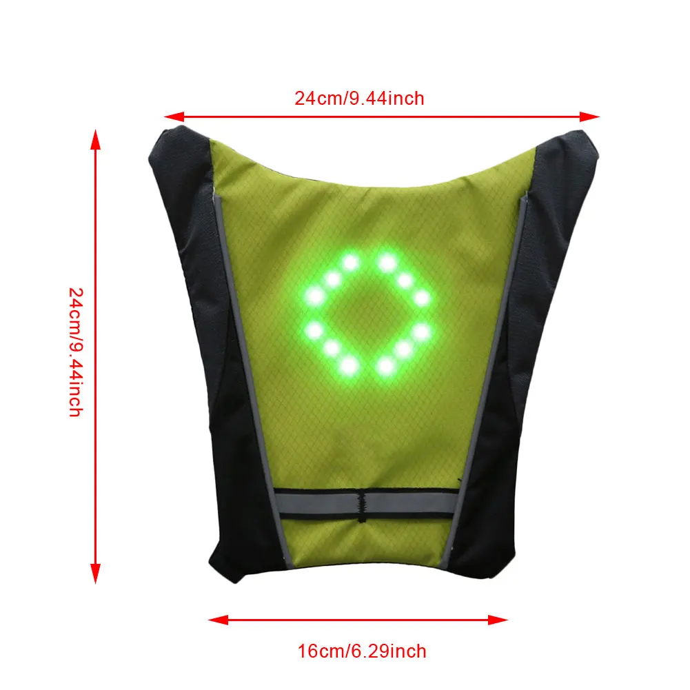 

Hot Sale LED Wireless Cycling Vest 48 Lights Bigger Sign Turn Signal With Up Arrow Bicycle Reflective Warning Vests with Remote