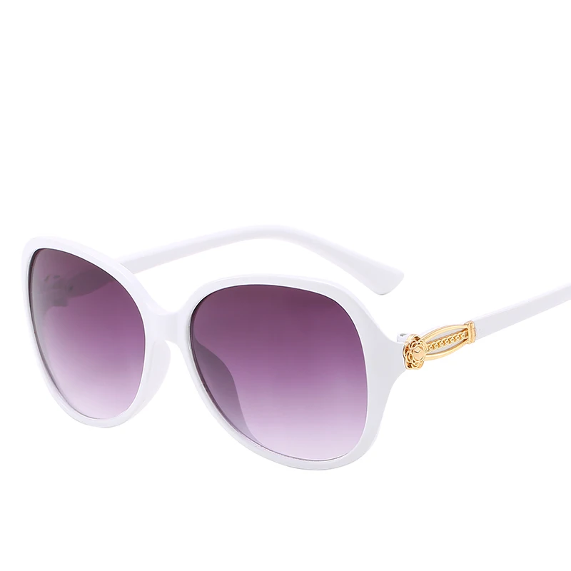 Модные круглые солнцезащитные очки в большой оправе с цветочным украшением