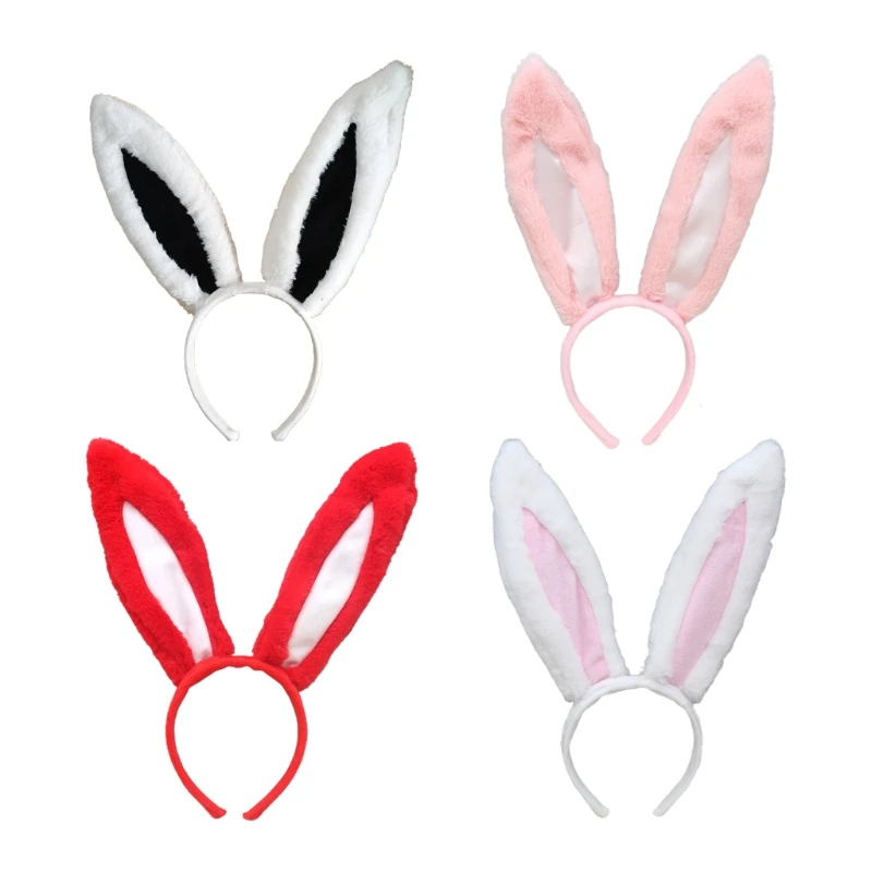 

Обруч для волос с кроличьими ушками P8DB, плюшевый женский головной убор, реквизит для косплея с кроликом-маскарада, реквизит для женских Кост...