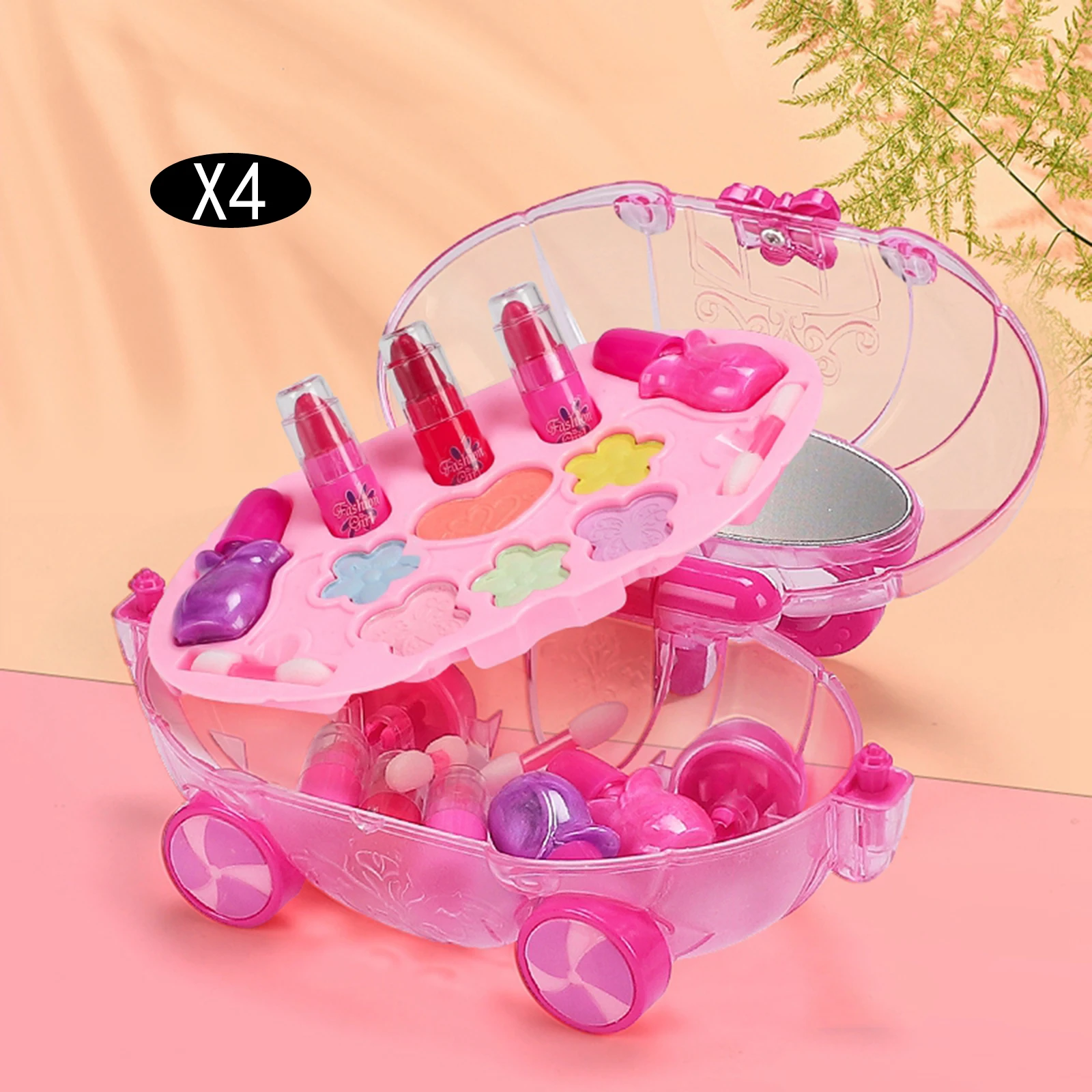 

4 Set of Safe Girls Makeup Set Princess Beauty for Children Make Up Toys