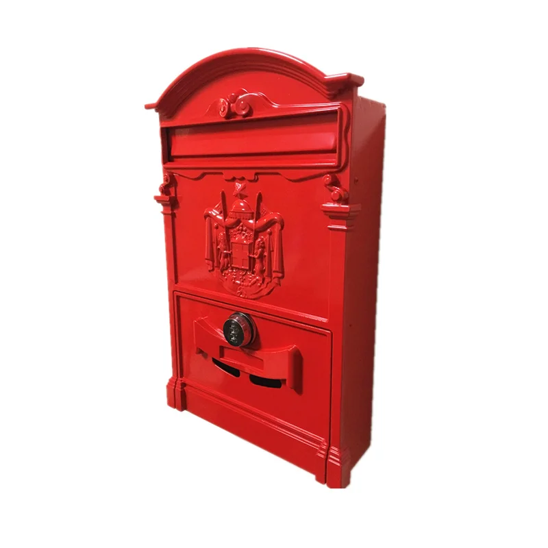 Villas Post Box  Lockable Outdoor Wall Newspaper Boxes Secure Letterbox Garden Home Decoration