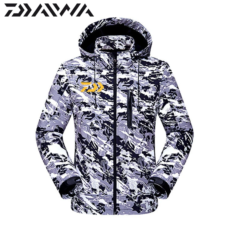 Black White Daiwa одежда для рыбалки осень зима теплая водонепроницаемая куртка на открытом воздухе утолщенное дышащее пальто ветровка для рыбалки - Цвет: Black White