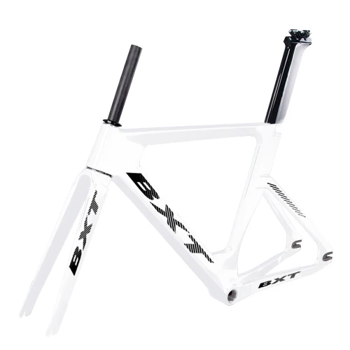 BXT full white BXT углеродный руль трековая рама дорожного кадров колесо для велосипеда с фиксированной передачей комплект с вилкой Подседельный штырь 49/51/54 см, углеродный руль для велосипеда Рама - Цвет: BXT full white