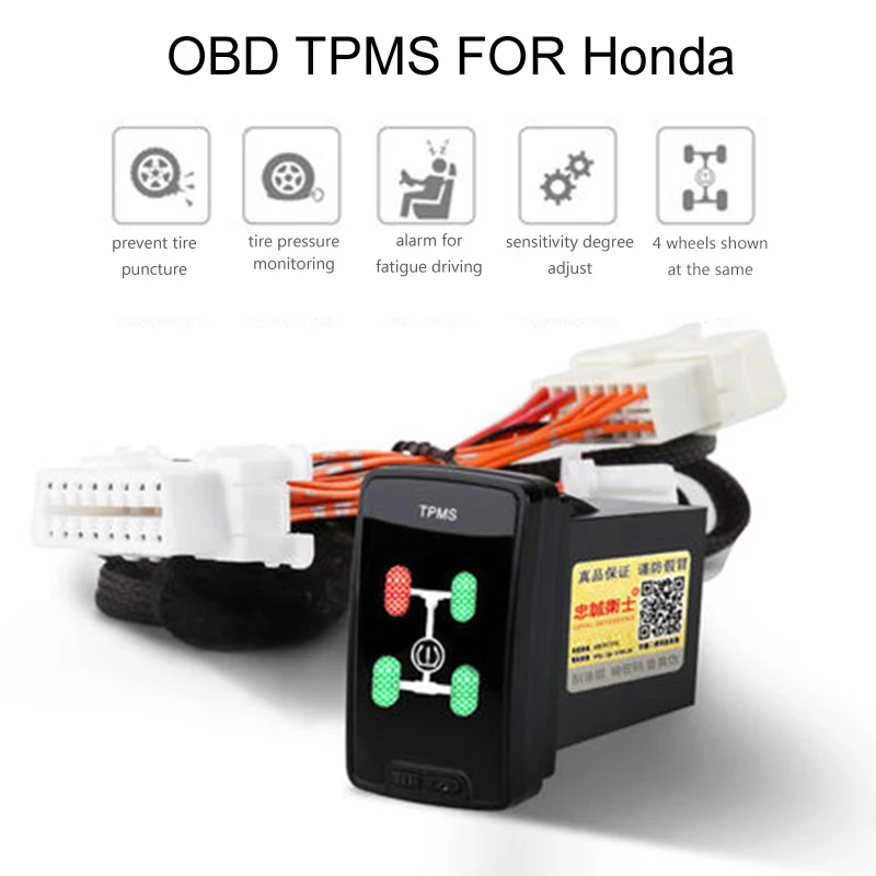OBD TPMS давление в шинах с автомобильной скоростью автоматический замок флэш-тормоза для Honda Civic Spirior Accord HRV CRV Jazz Fit и т. Д. Гибридный xrv