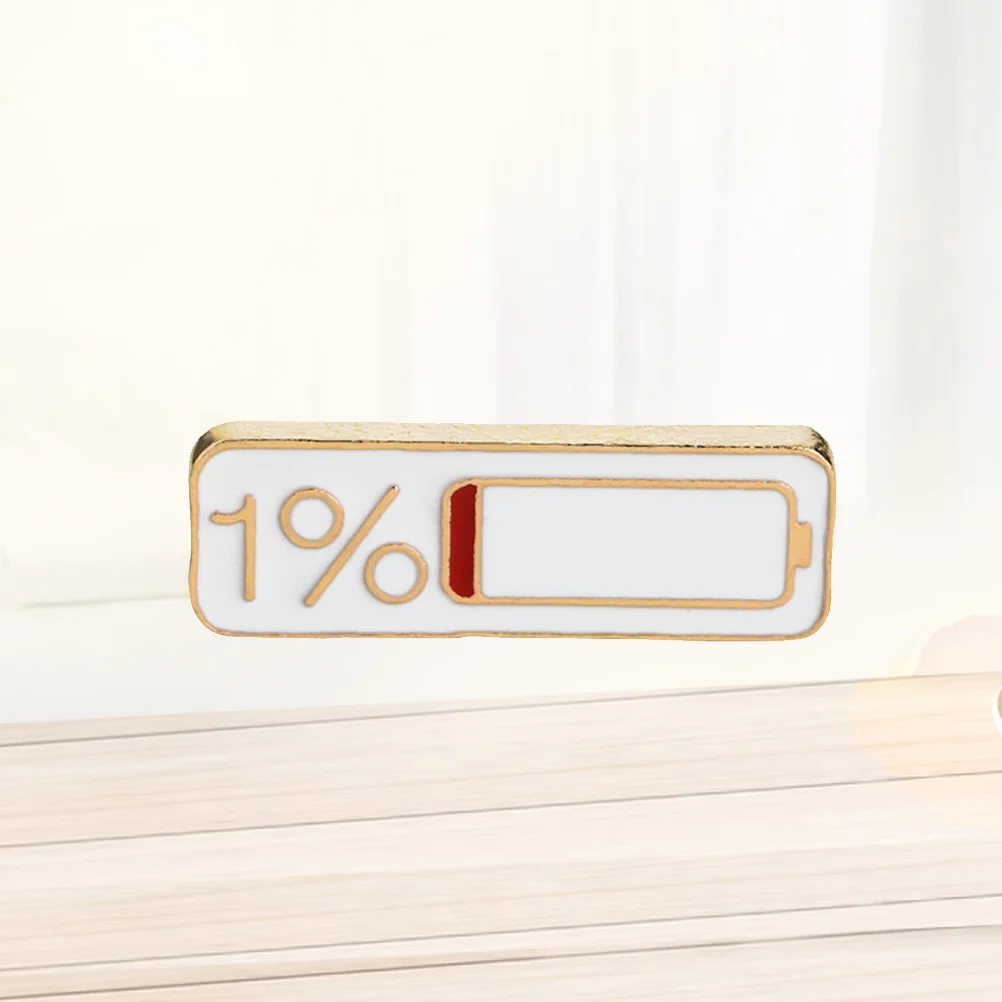 

Cartoon 1% Battery Brooch Enamel Pin Jewelry Badge Alloy Brooch Shirt Collar Pin Creative Drip Brooch