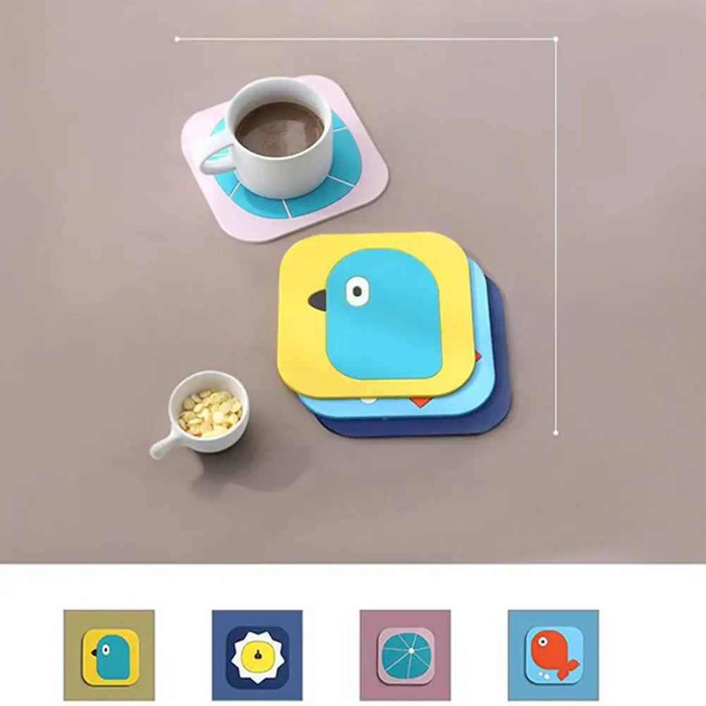 15 см изоляционный домашний коврик для чашки квадратный мультяшный мягкий