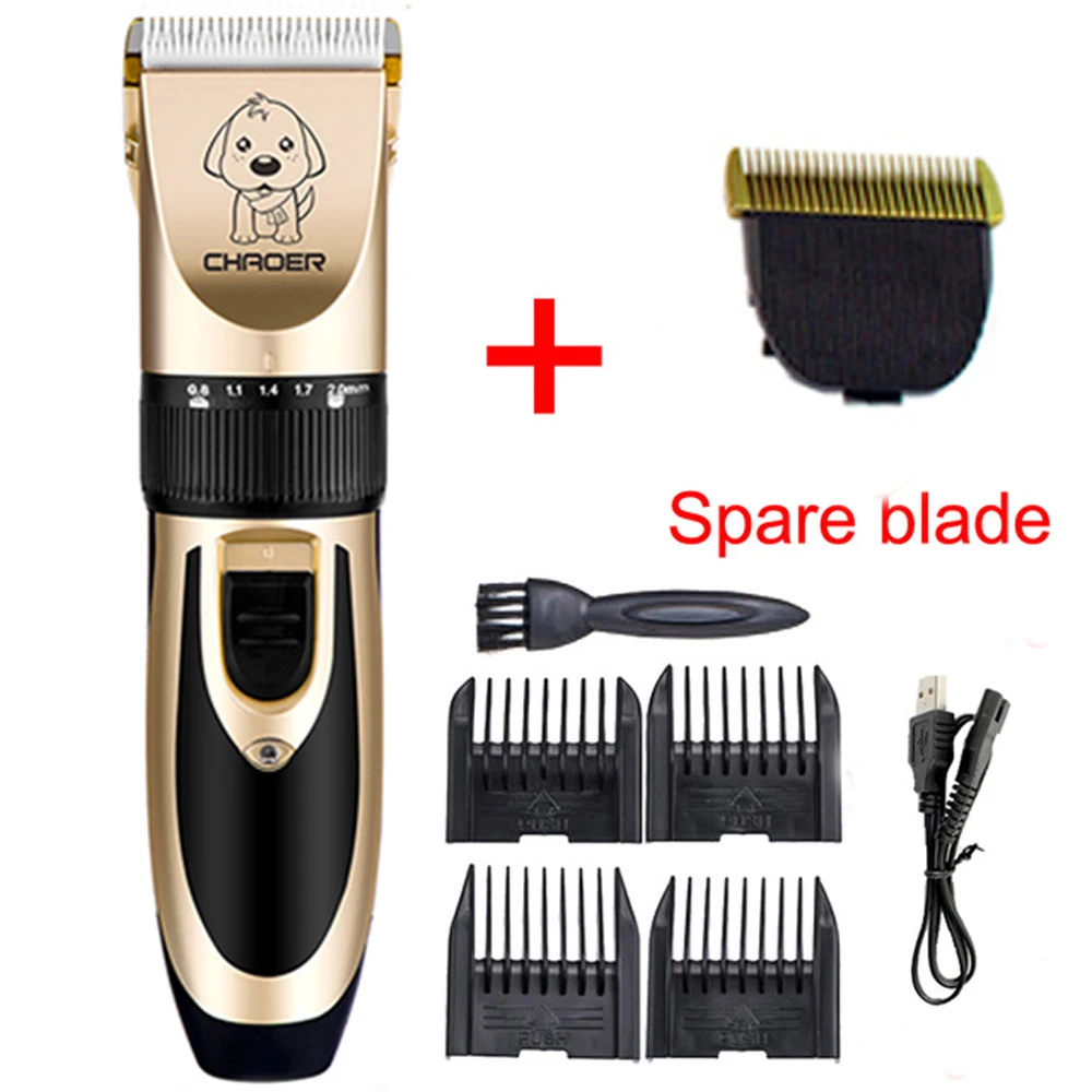 add extra blade МАЛОШУМНОЕ Зарядное устройство USB для кошек, домашних животных, триммер для удаления волос, машинка для стрижки кошек, собак, машинка для стрижки волос, электрическая машинка для стрижки домашних животных - Цвет: add extra blade