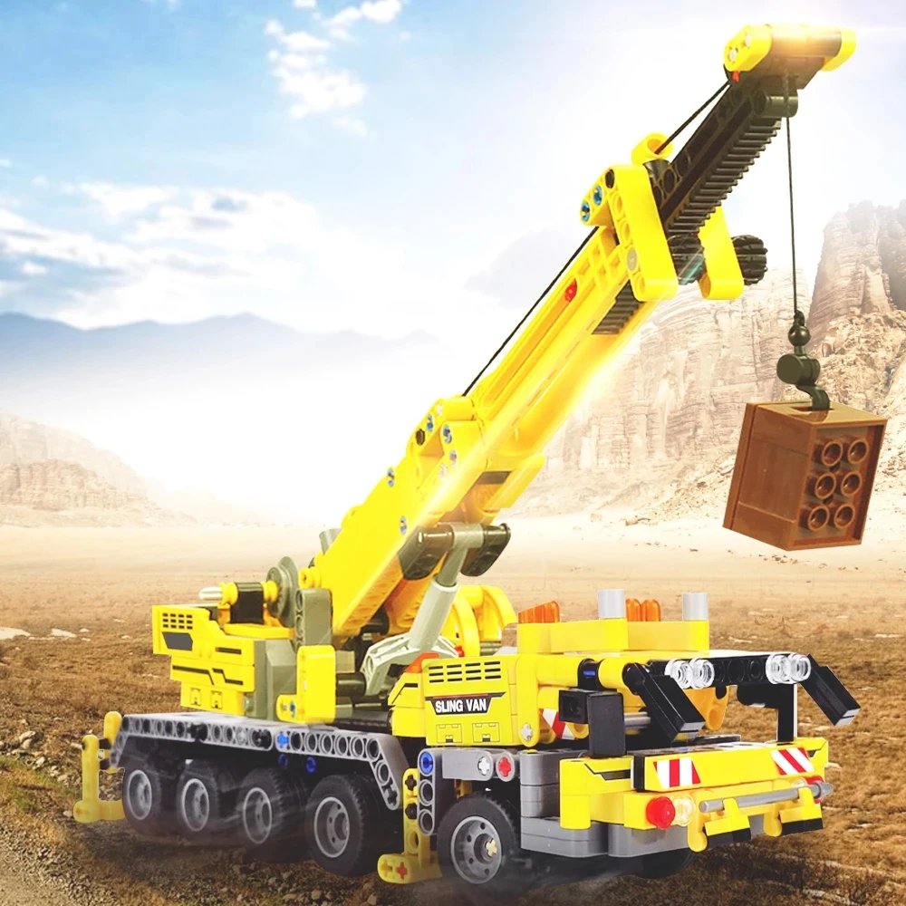 

665PCS Children Construction Toys Engineering Vehicles Bricks Toys Technic Crane Building Blocks Gifts For Kids sy701800