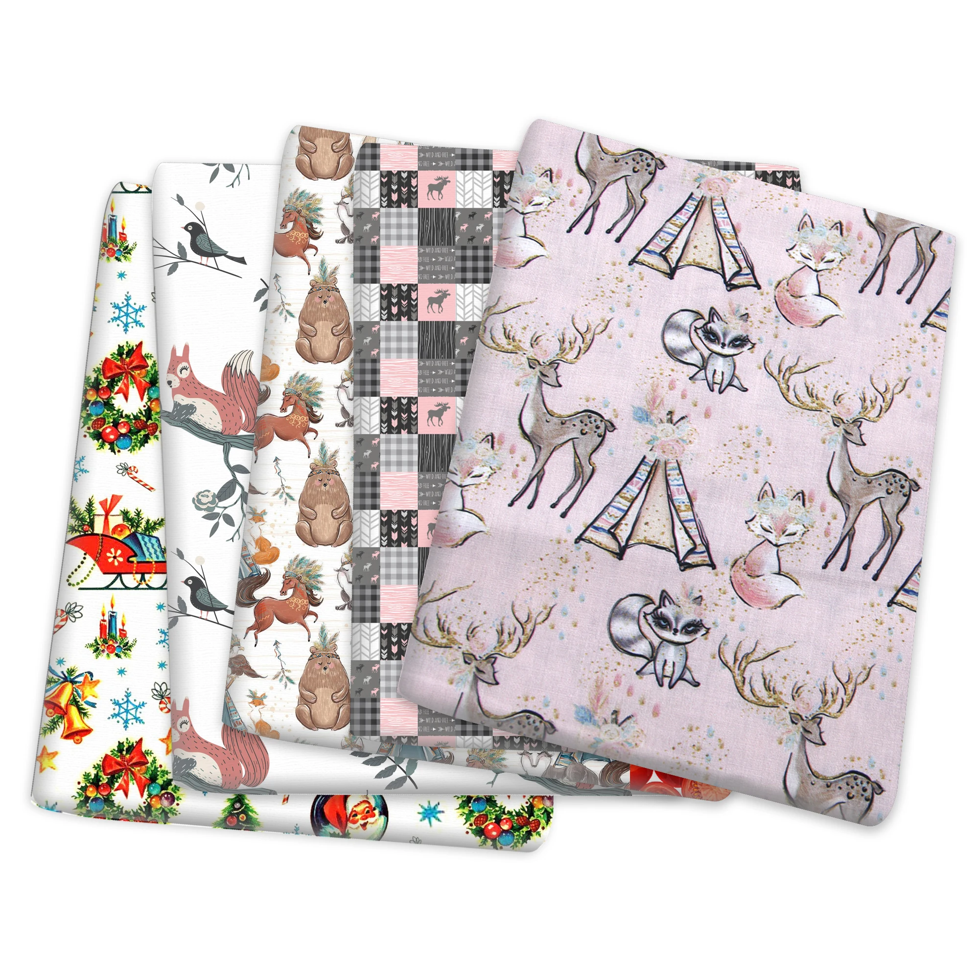 50x145 см олень лиса из хлопково полиэстеровой ткани с принтом ткань шитья Сделай