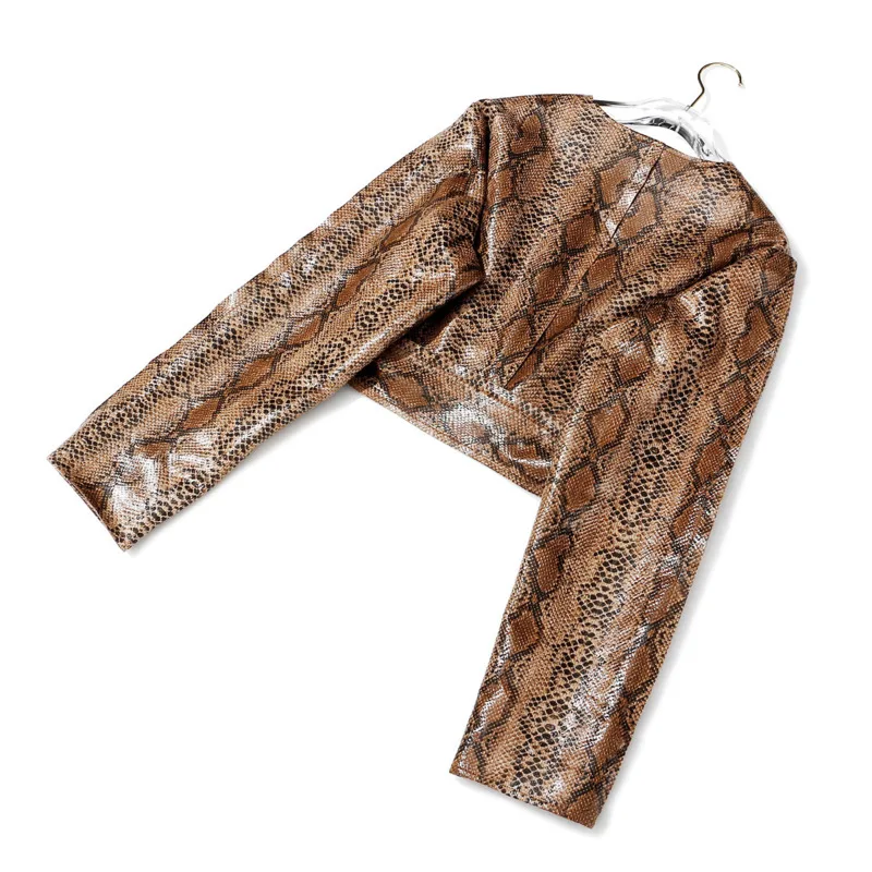 Женское короткое пальто с длинным рукавом DEAT повседневное из искусственной кожи