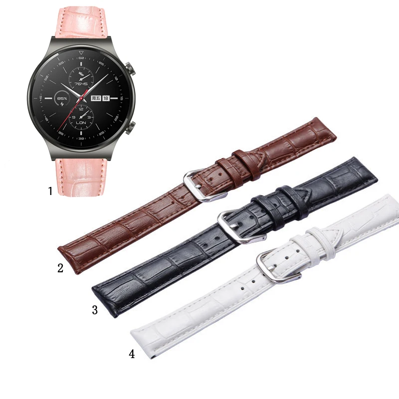 

20mm 22mm Leather Watch Band Strap for Huawei Watch GT2 46mm GT2e GT2 pro Smart Watch Wristband for GT 42mm 46mm strap correa