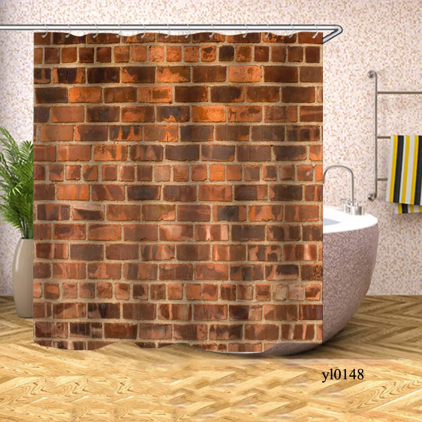 Pattern 3 3D занавеска для душа в ванную, Деревянный Рисунок кирпича, водонепроницаемая занавеска для ванной, занавеска для ванны, крышка для купания, большой широкий 12 крючков - Цвет: Pattern 3