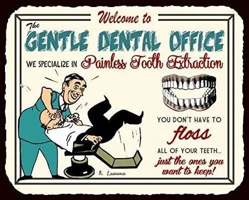 

Bit XIAONN Welcome to Gentle Dentist Office Retro Tin Signs Metal Vintage Signs Auto Motorcycle Gasoline Garage Home Wall