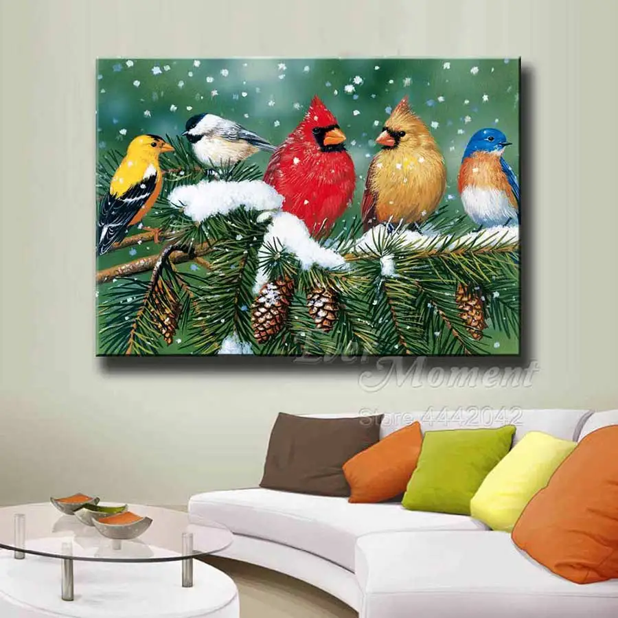 Когда-нибудь момент алмазов картина птица зимние 5D DIY Алмазная вышивка мозаика