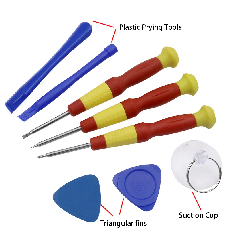 8 in 1 Repair Opening Tools Kit Pry Tool With 0.8 Pentalobe 1.5 Phillips 2.0 Slotted For iPhone 4G 5G 6G 6Plus Samsung 100 set |
