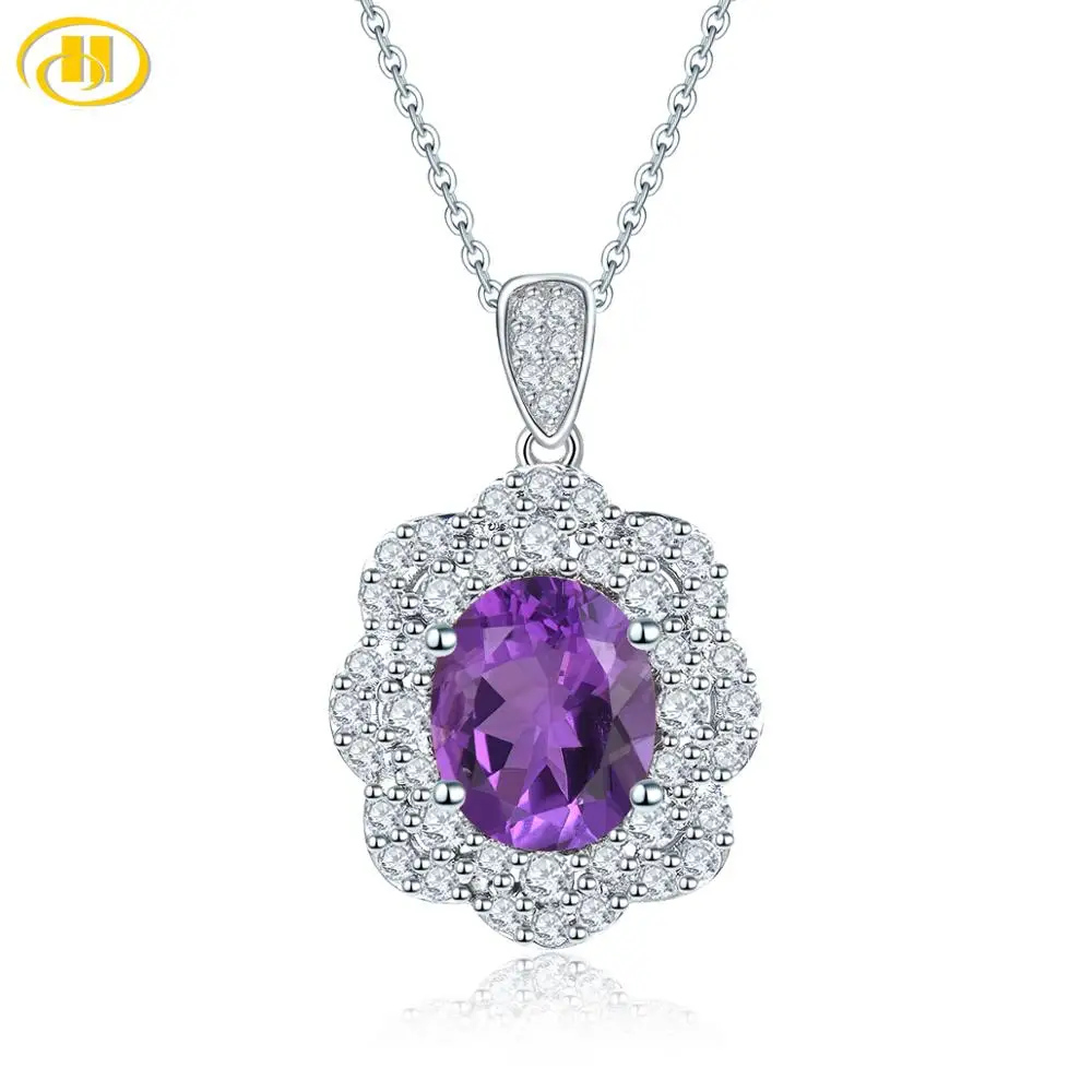Женский кулон с аметистом 925 карата из серебра пробы | Украшения и аксессуары