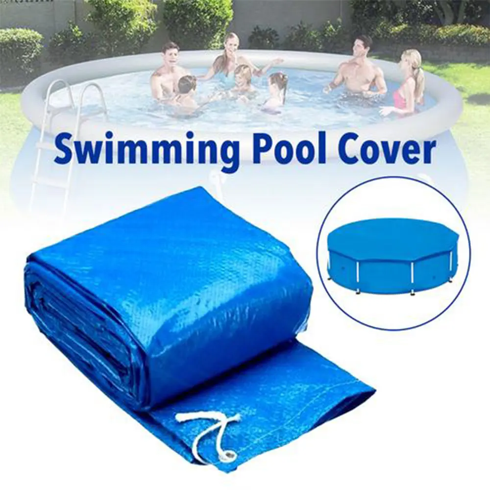 

Swimming Pool Cover Polyester Woven Cloth Round Pool Cover Anti-Dust 244cm Dish-shaped Inflatable Pool Cover
