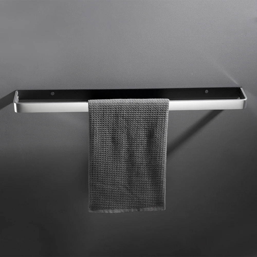 

Bojia Aluminum Towel Holder Bathroom Towel bar Wall Mounted Towel Rack Two Colors Fabric Hanger For Kitchen Hardware