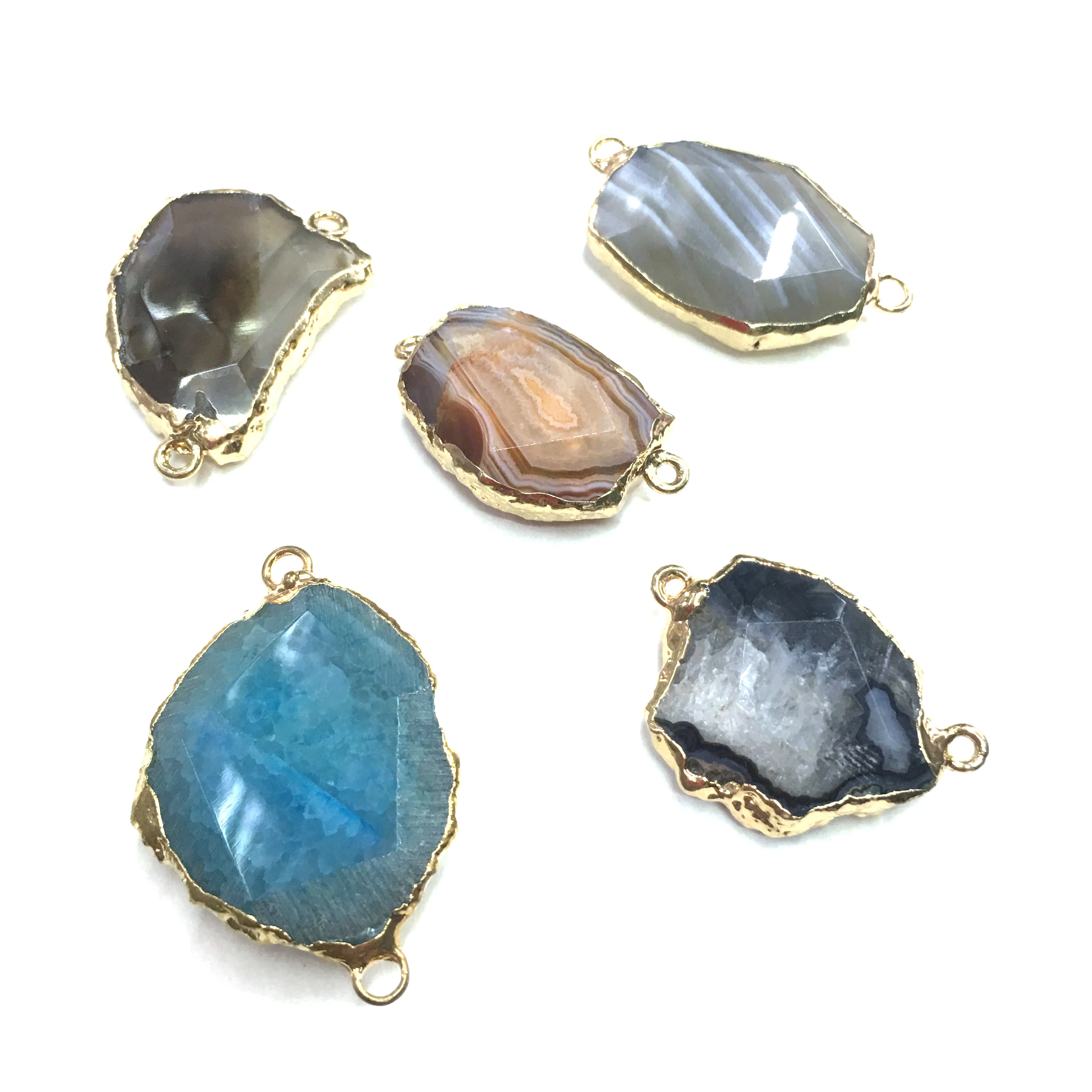 Подвеска из натурального камня в виде кусочка агата Женское Ожерелье аксессуары