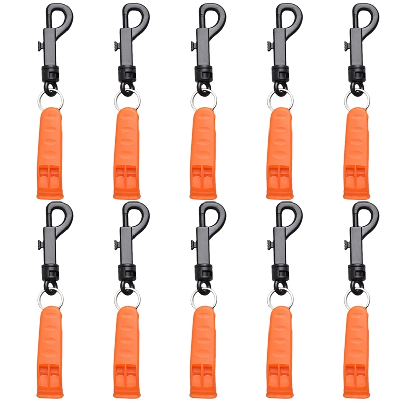 

10Pcs Survival Whistle with Clip for Kayak Diving Rescue Emergency Safety Whistle Signaling Device Outdoor Muti-Tools