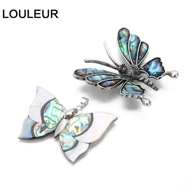 LOULEUR 2 стильные женские винтажные бабочки Натуральные Цветные подвесные броши в