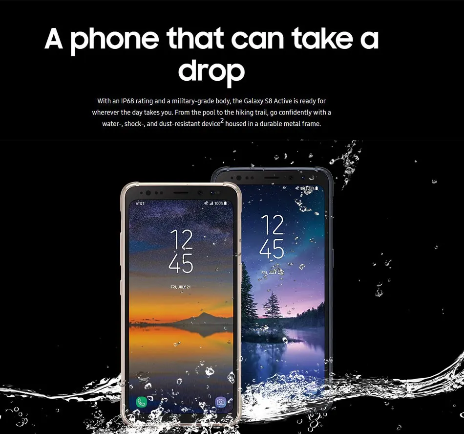 Новая at& T версия samsung Galaxy S8 Active G892A 4 Гб 64 Гб мобильный телефон Snapdragon 835 Восьмиядерный 5," 12 Мп 8 Мп 4000 мАч NFC телефон