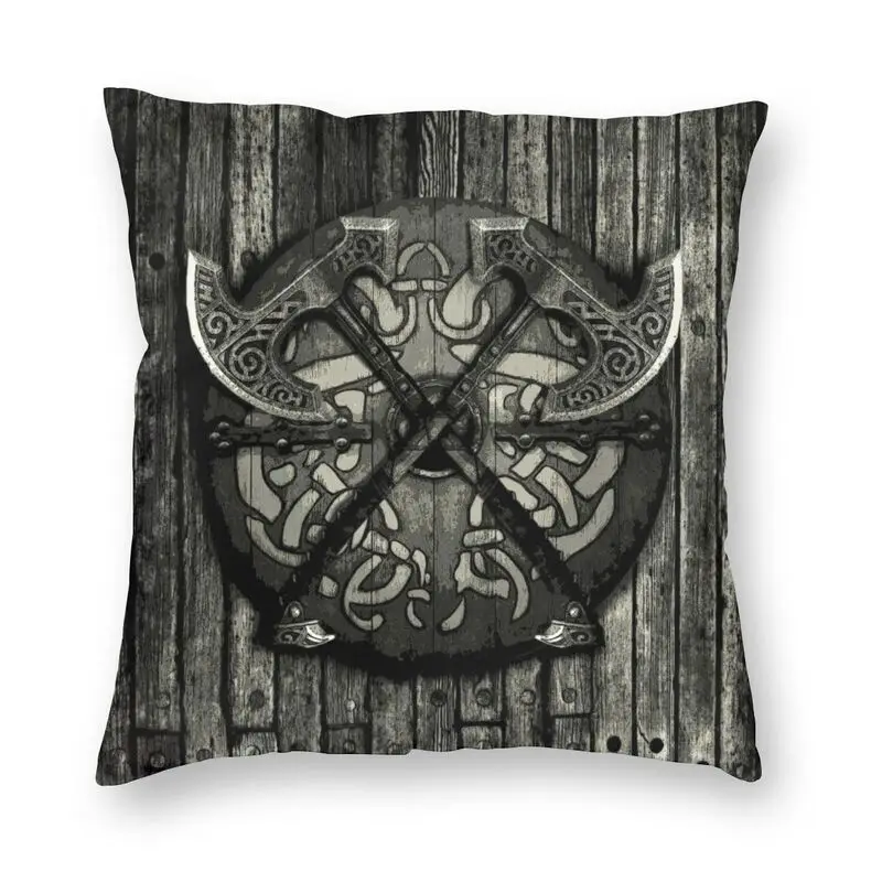 

Viking Battle Shield Throw Pillow Case Home Decorative Custom Square Vikings Valhalla Cushion Cover 45x45cm Pillowcover for Sofa