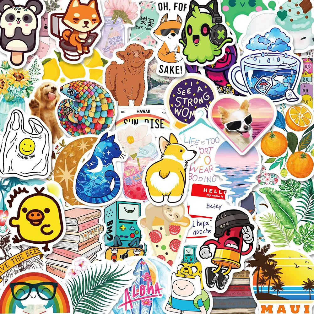 

10/30/50PCS Cute Cartoon Stickers Aesthetic DIY Laptop Phone Water Bottle Scrapbooking Waterproof Kawaii Stickers Packs for Kids