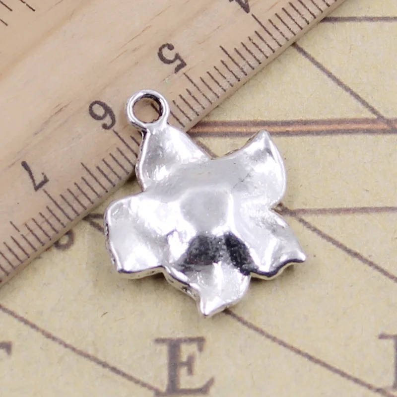 10 шт. в виде цветка 25x22mm Тибетский серебристый цвет Кулоны из нержавеющей стали