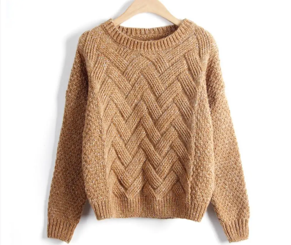 Baharcelin Women Girl Winter sweater Knitted Pullovers Casual Loose Sweater twisted Tops warm thick knited top clothing | Женская одежда