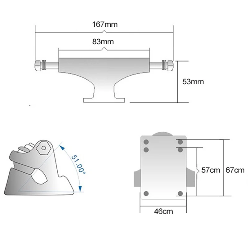 2 шт. Универсальный сплав скейтборд Лонгборд мост скейт кронштейн для грузовиков