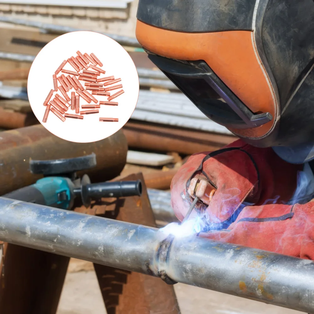 

40pcs Contacts Tips 0.8 mm Copper Contacts Tip Welding Nozzles Current Nozzles