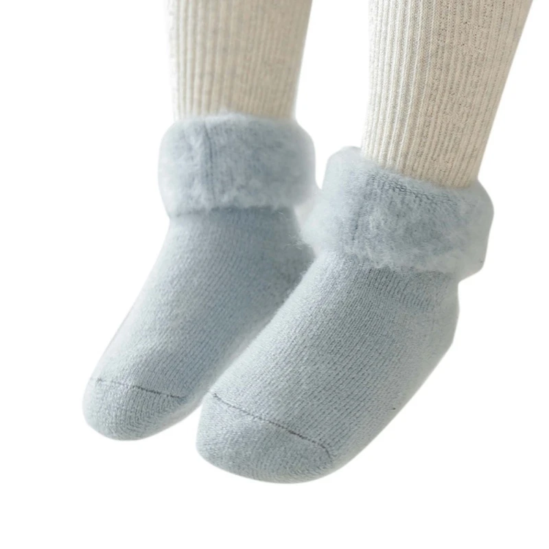 Носки для малышей однотонные мягкие носки с подошвой Нескользящие маленьких