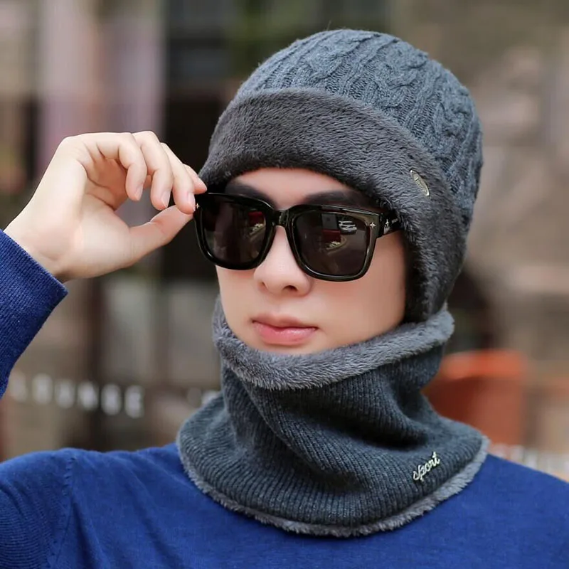 Брендовые зимние шапки для мужчин Skullies Beanies Мужская зимняя вязаная шапка из крученой пряжи шарф из шерсти женская маска капота мужская шапка