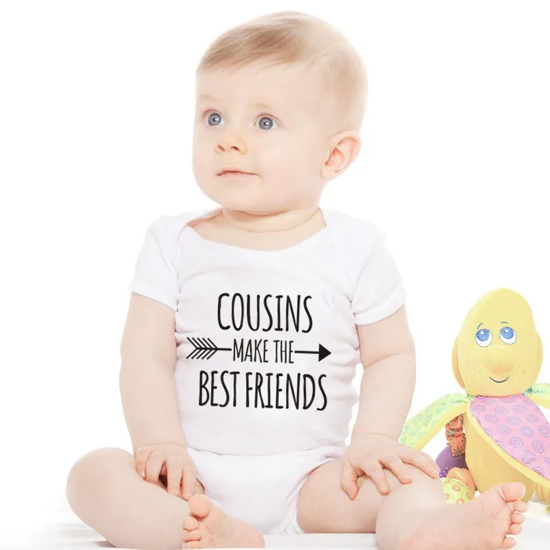 COUSINS MAKE THE BEST FRIENDS Одежда для новорожденных мальчиков летняя одежда маленьких