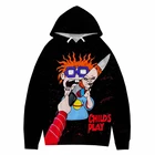 Толстовка с капюшоном и 3D-принтом из фильма ужасов, Харадзюку