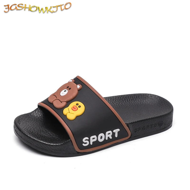 

Kids Slippers Boys Summer Slippers Cartoon Bear Cute Children's Beach Slides Soft High Quality Big Boy Shoes Size 27-37 Hot New