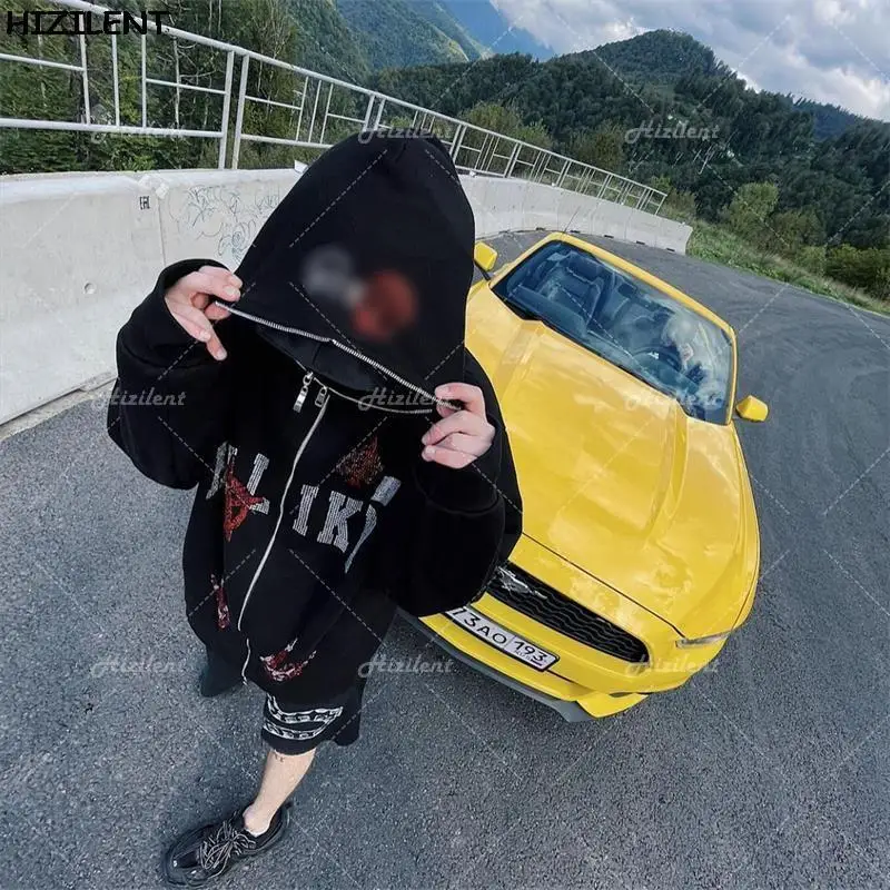 Женские толстовки с капюшоном Y2K стразы на молнии большие размеры осень 2021 худи