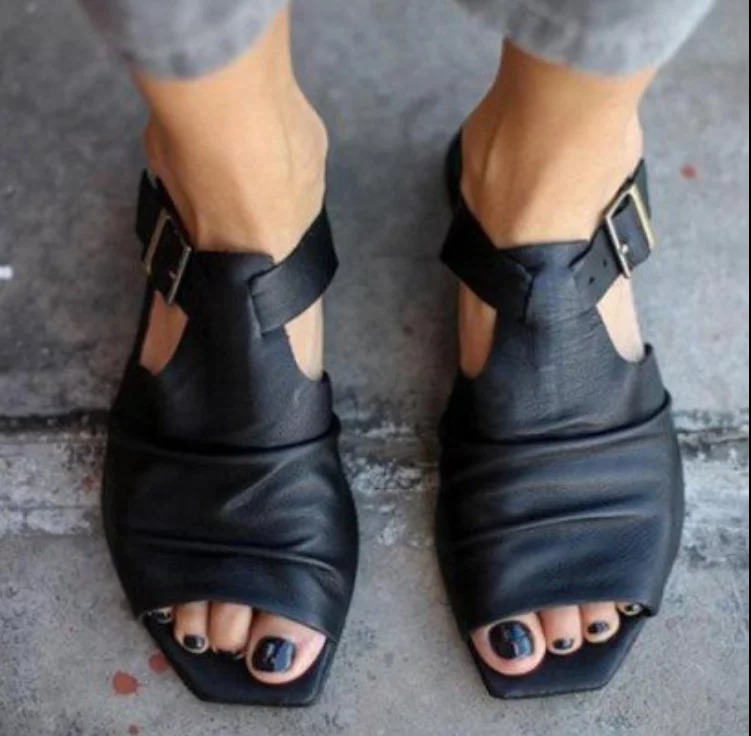 

Сандалии женские в римском стиле, пляжные Босоножки с открытым носком, плоская подошва, Повседневная модная летняя обувь