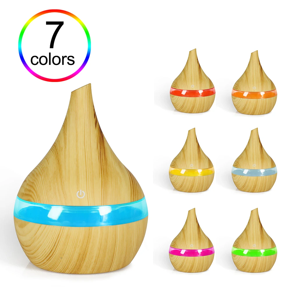 

300ml ABS Mist Maker Colorful Essential Oil Aroma Diffuser USB Wood Grain Humidifier Essential Oil Aroma Diffuser