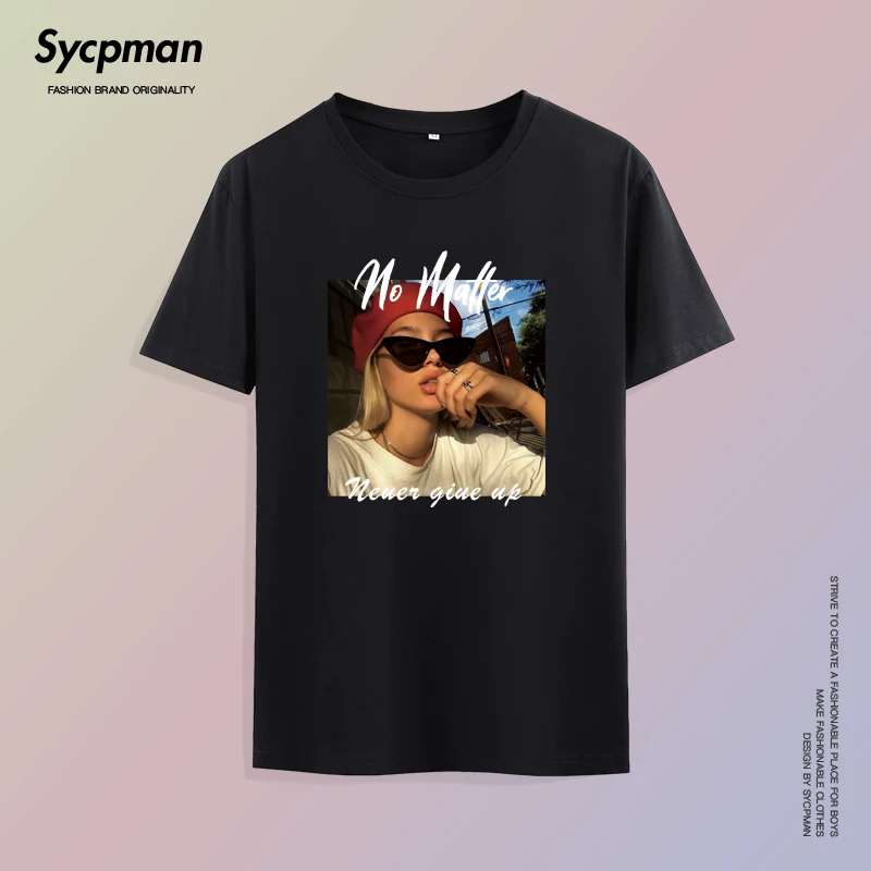 Мужская и женская хлопковая Футболка с индивидуальным принтом летние свободные