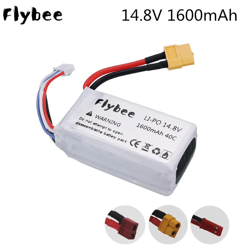 Flybee 4S 14 8 в 1600 мАч 40C литий полимерный аккумулятор с разъемом XT60 для