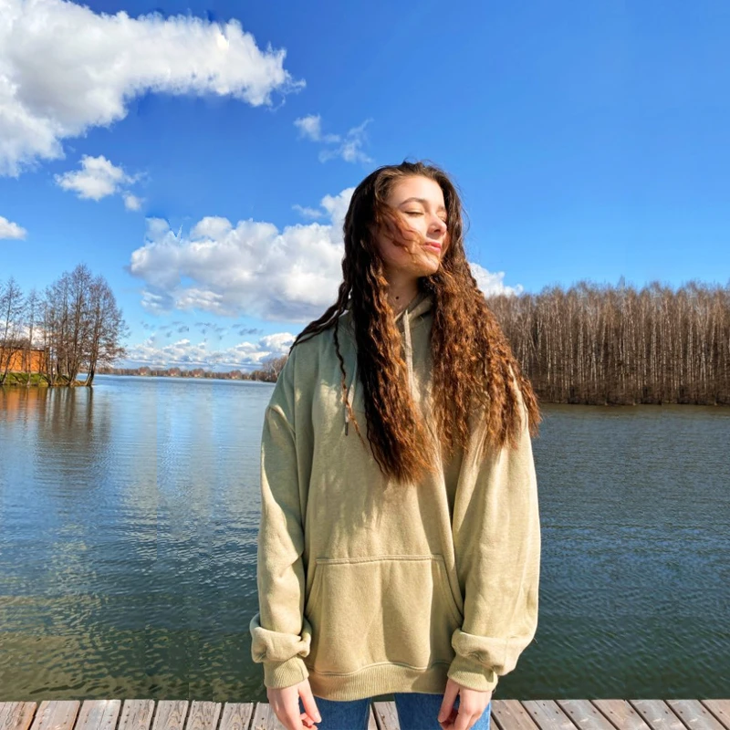 

Women Autumn Solid Color Hoodies Couple Long Sleeve Hooded Sweatshirt Men Spring Casual Plus Size Fashion Loose Pullover Tops