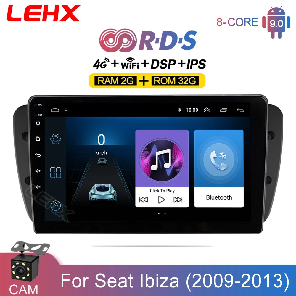 Автомагнитола LEHX 2 Гб ОЗУ Android 9 0 мультимедийный видеоплеер для Seat Ibiza 6j 2009 2013