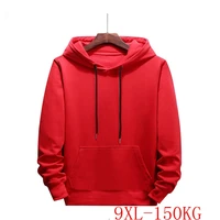 new large size hooded sweater 6xl 7xl 8xl 9xl fashion womens solid color pocket six color pullover hooded sweater bust 146cm