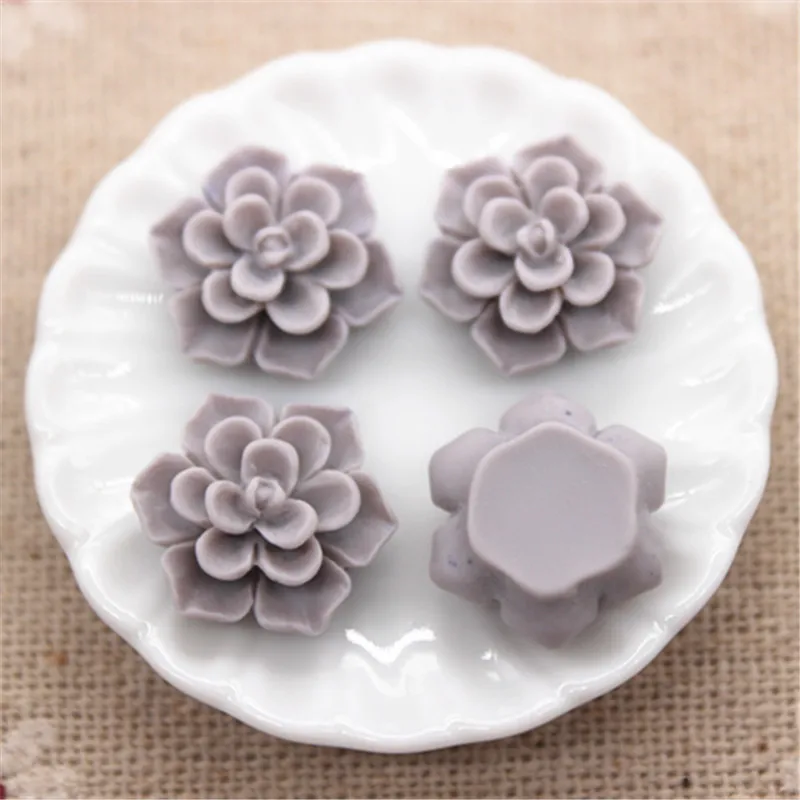 

50 шт. Матовые цветные винтажные цветы из смолы Ywbeads 15 мм